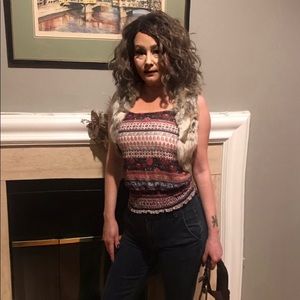 Bohemian ruched tank top